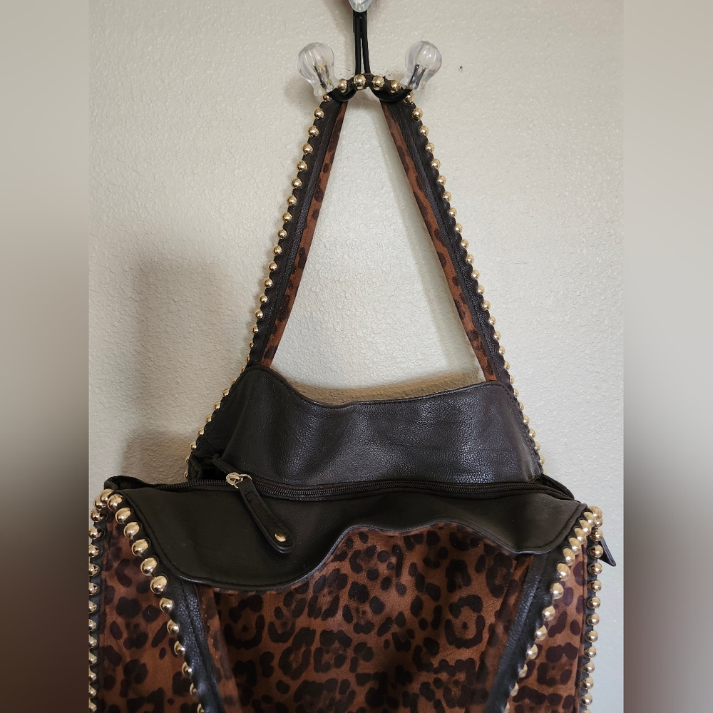 Sale🥰 Big Buddha Steve Madden Grayson Graysen Leopard Cheetah Suede Hobo Bag - Picture 4 of 5
